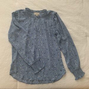 LOFT Light Blue Long-Sleeved Blouse